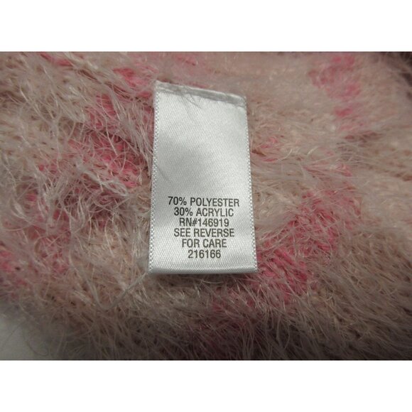 Candie's cozy and soft  pink striped fuzzy mock neck sweater - Picture 8 of 12